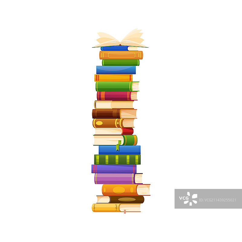 卡通教科书堆叠图片素材
