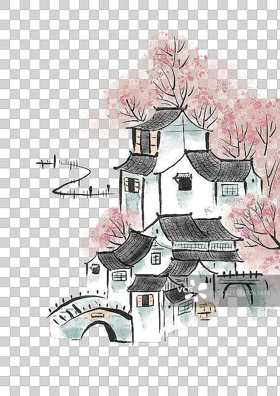 江南水乡元素图片素材