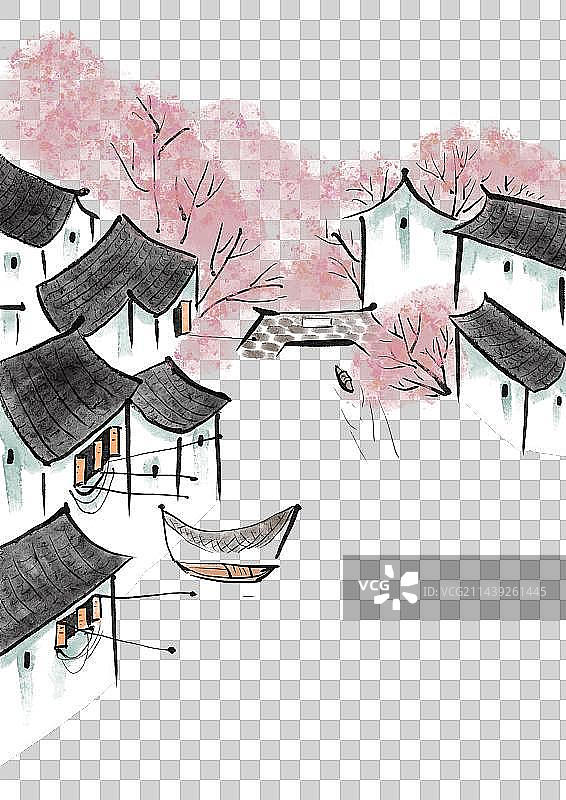 江南水乡元素图片素材