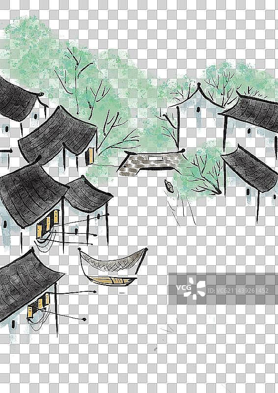 江南水乡元素图片素材