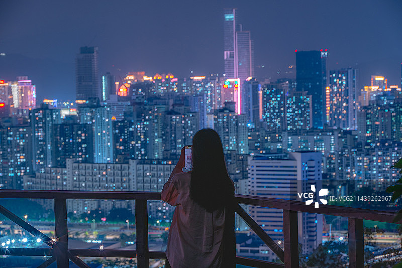 深圳市笔架山夜景图片素材