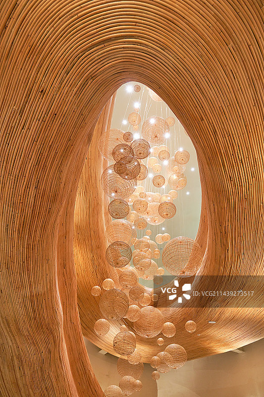 崇州道明竹艺公园竹艺楼梯图片素材