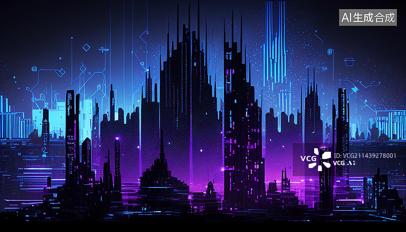 【AI数字艺术】AI生成未来城市建筑图片素材