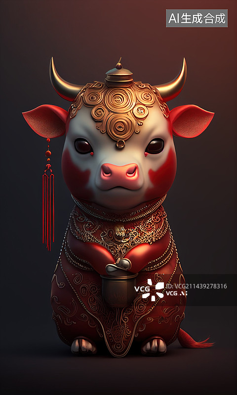 【AI数字艺术】AI生成的插图牛图片素材