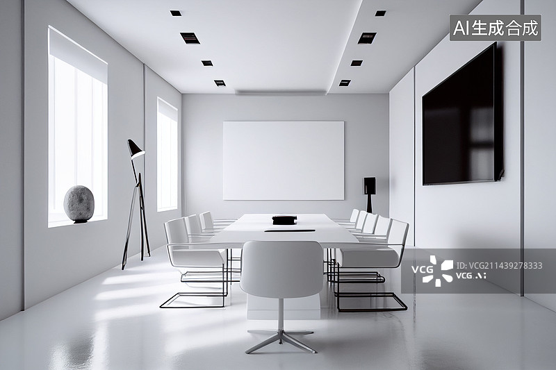 【AI数字艺术】AI生成的插图会议室图片素材
