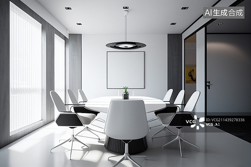【AI数字艺术】AI生成的插图会议室图片素材