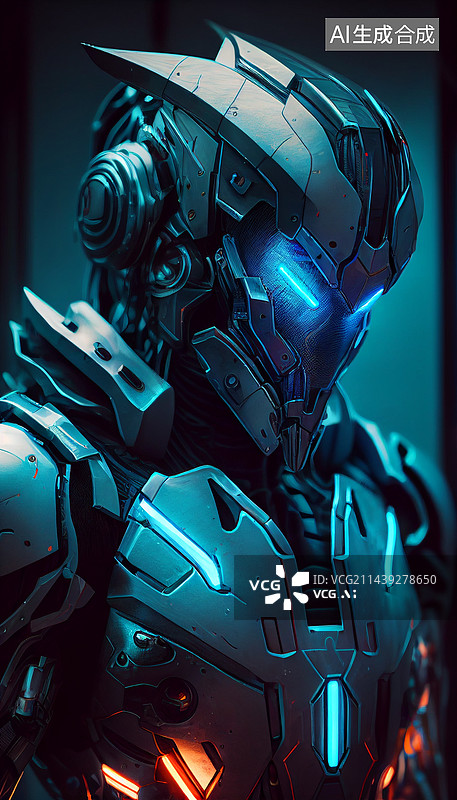 【AI数字艺术】AI生成的插图高科技机器人图片素材