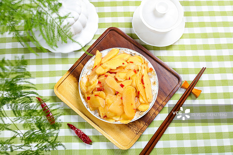 家常泡菜小吃配菜糖醋泡姜片图片素材