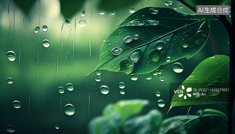 【AI数字艺术】AI生成的插图雨水图片素材