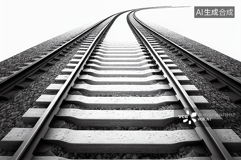 【AI数字艺术】AI生成的插画铁路图片素材