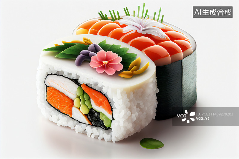 【AI数字艺术】AI生成的插图日料寿司图片素材