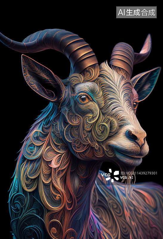 【AI数字艺术】AI生成的插图羊图片素材