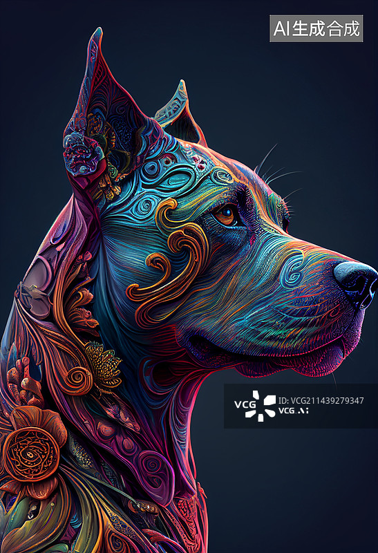 【AI数字艺术】AI生成的插图狗图片素材