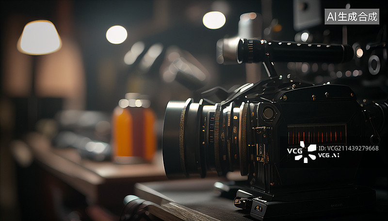 【AI数字艺术】AI生成的插画摄像机图片素材