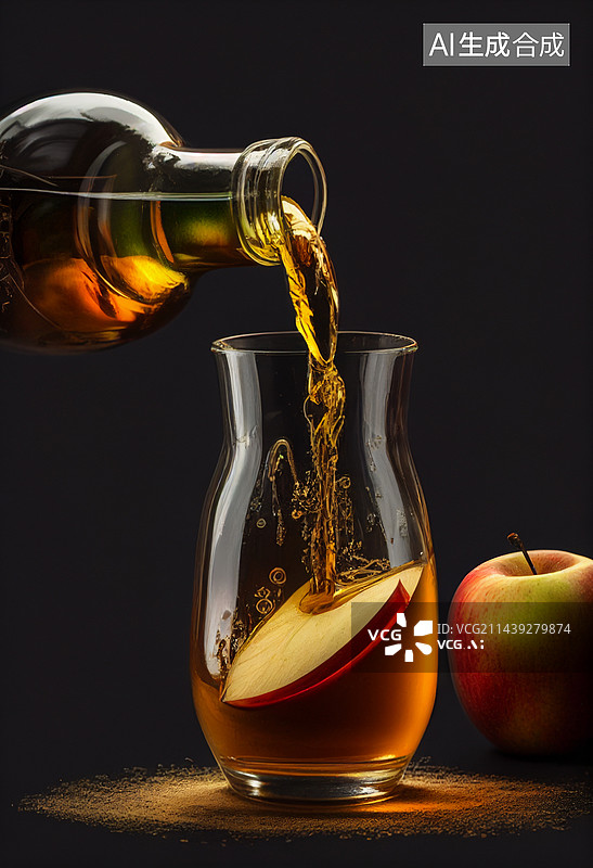 【AI数字艺术】AI生成的插图苹果饮料图片素材