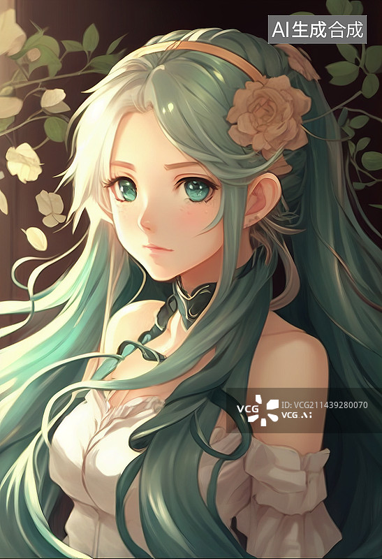【AI数字艺术】AI生成的插画漫画少女图片素材