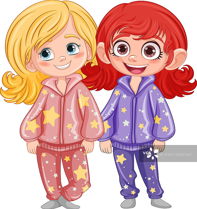 穿睡衣的可爱卡通人物图片素材