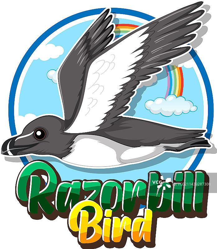 卡通风格的海雀鸟标志图片素材