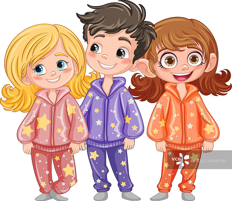 穿睡衣的可爱卡通人物图片素材