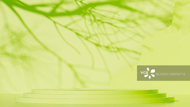 绿色背景下的展台图片素材