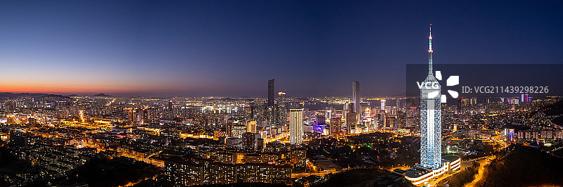 大连夜景航拍图片素材
