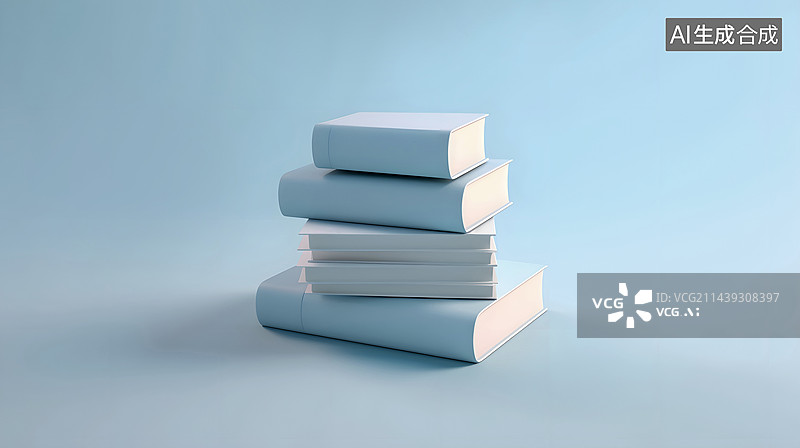 【AI数字艺术】3D书籍笔记本元素图片素材