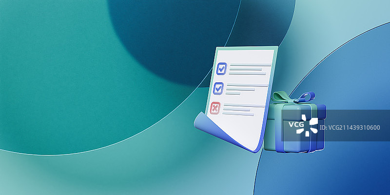 3D填写调查问卷赢好礼插画图片素材