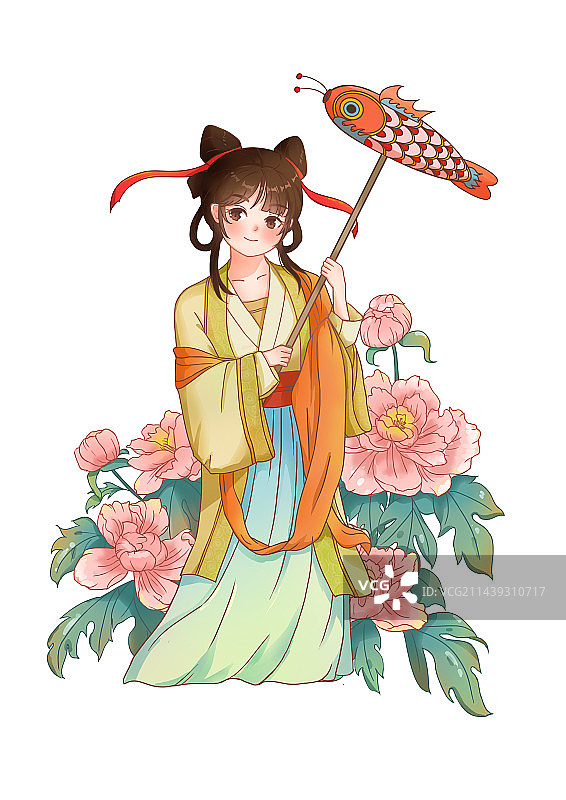 国风少女图片素材