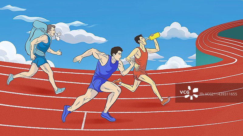 跑马拉松插画图片素材
