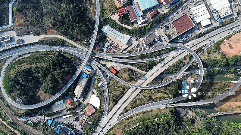 城市高架道路鸟瞰图图片素材