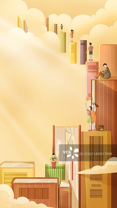 线稿风创意教师节温馨插画图片素材