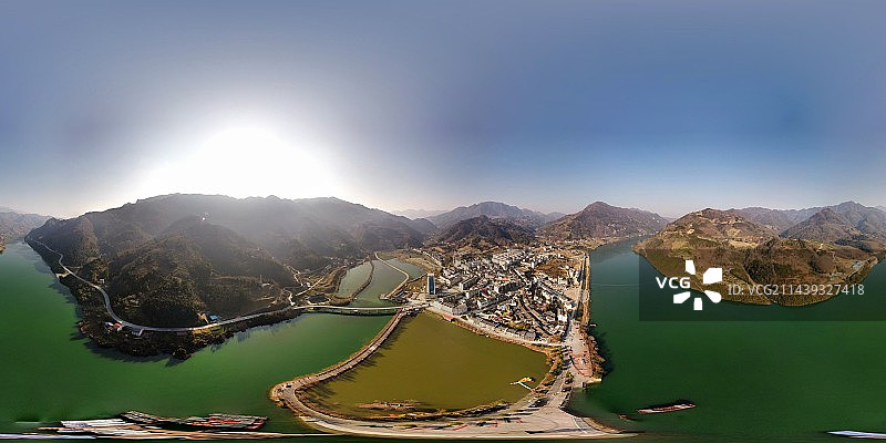 航拍视角下的后柳水乡图片素材