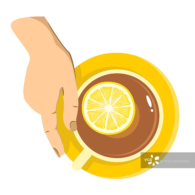 柠檬杯子手图片素材