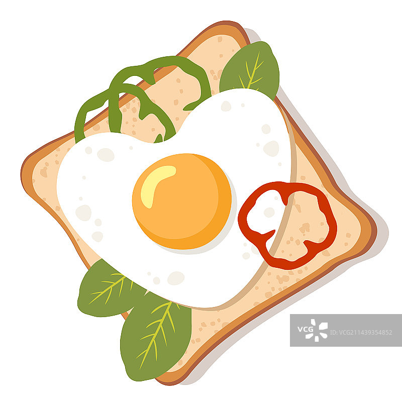 心形鸡蛋三明治图片素材