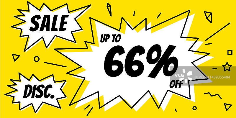 66促销折扣气泡线条艺术聊天对话框图片素材