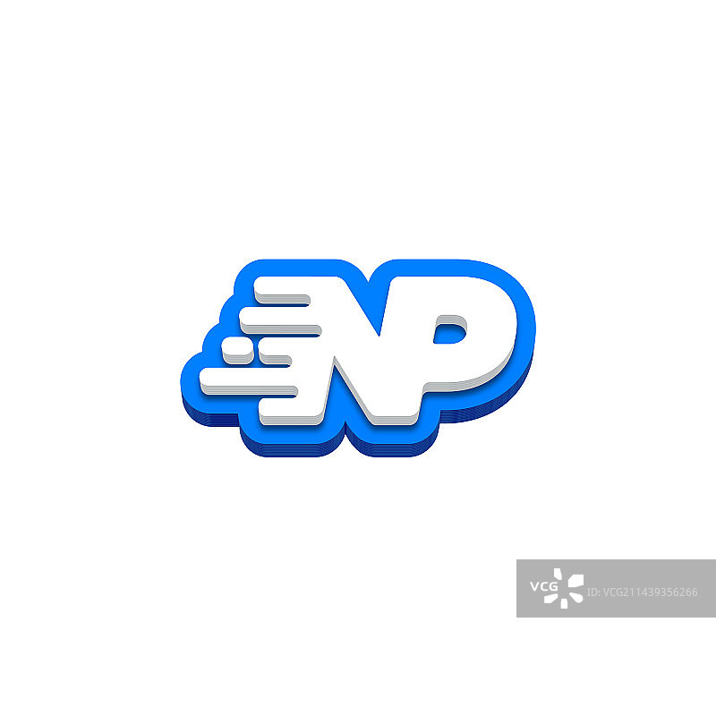 字母NP快速技术现代标志设计图片素材