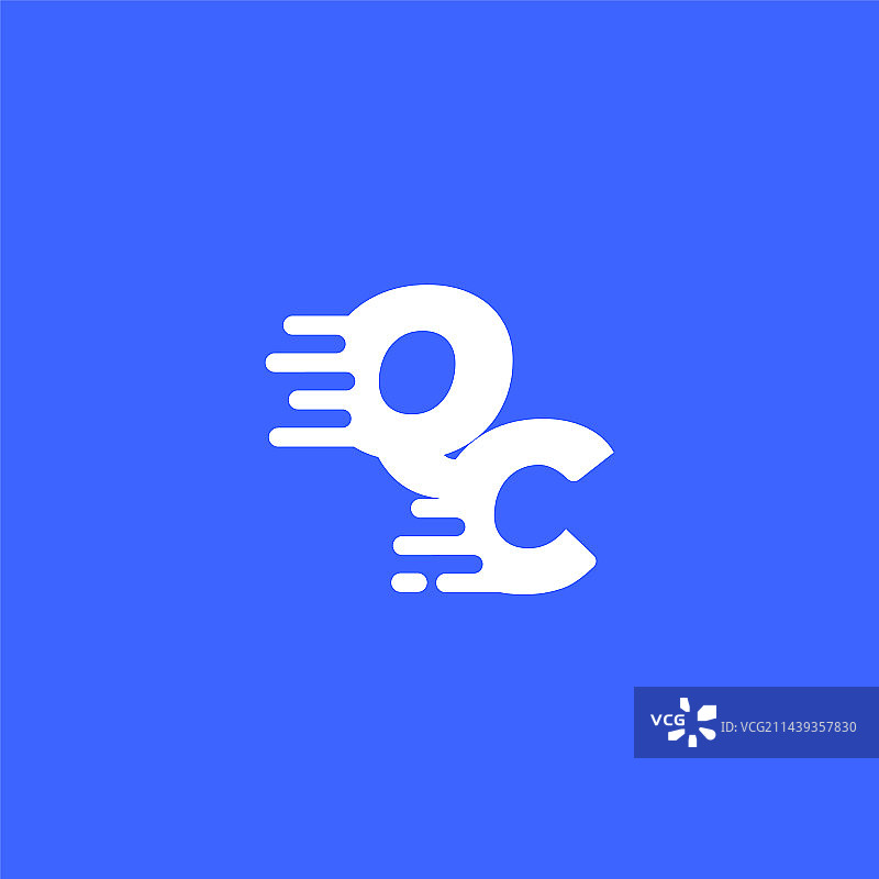 字母QC快速技术现代标志设计图片素材