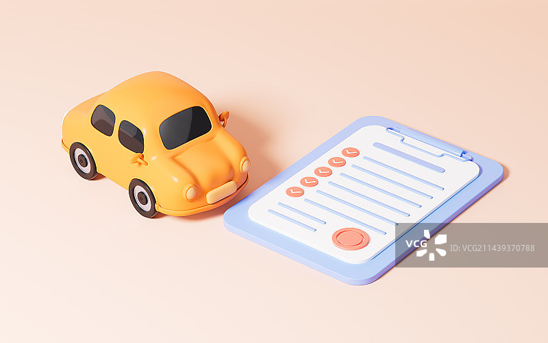 汽车抵押租赁买卖概念图3D渲染图片素材