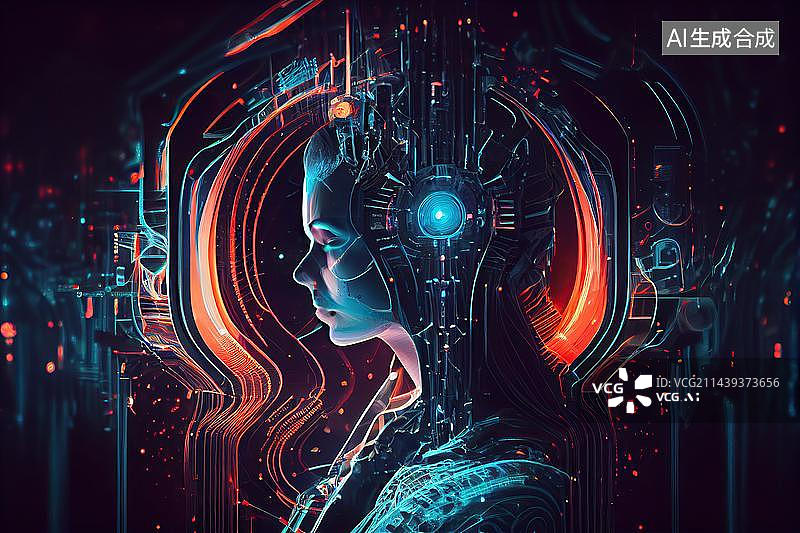 【AI数字艺术】AI生成的高科技插图图片素材