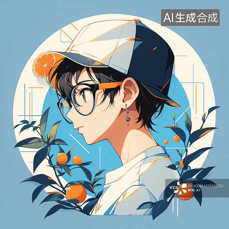 【AI数字艺术】帅气的卡通动漫男生少年头像图片素材