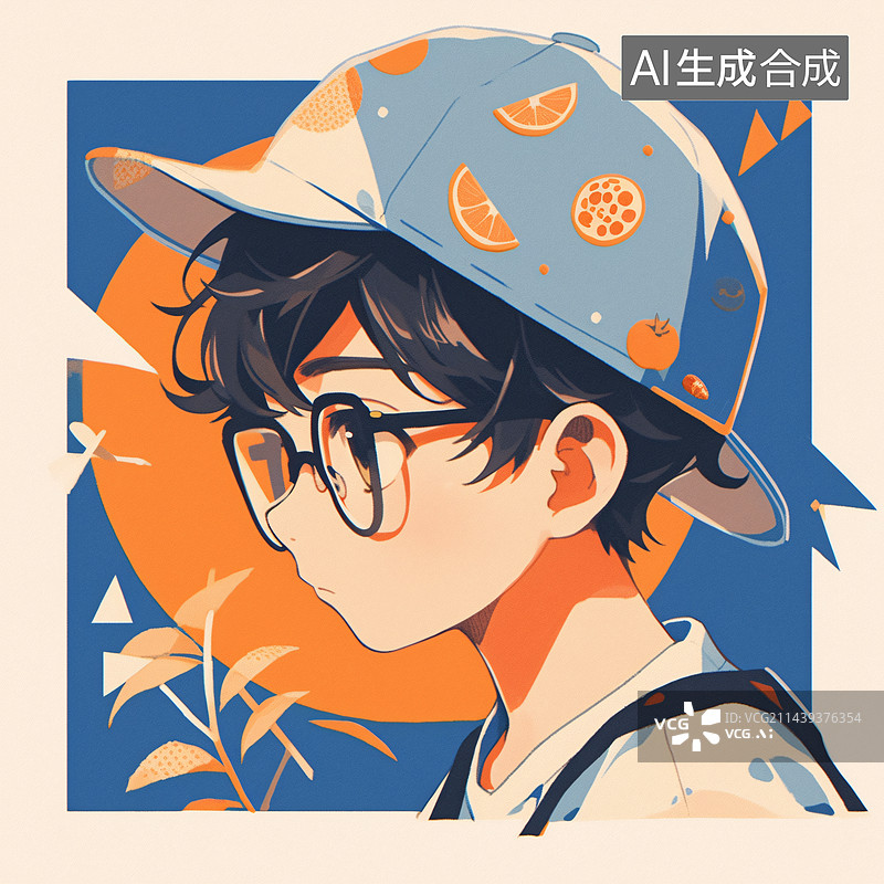 【AI数字艺术】帅气的卡通动漫男生少年头像图片素材