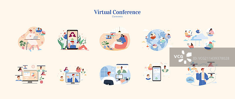 线上视频会议素材集合图片素材