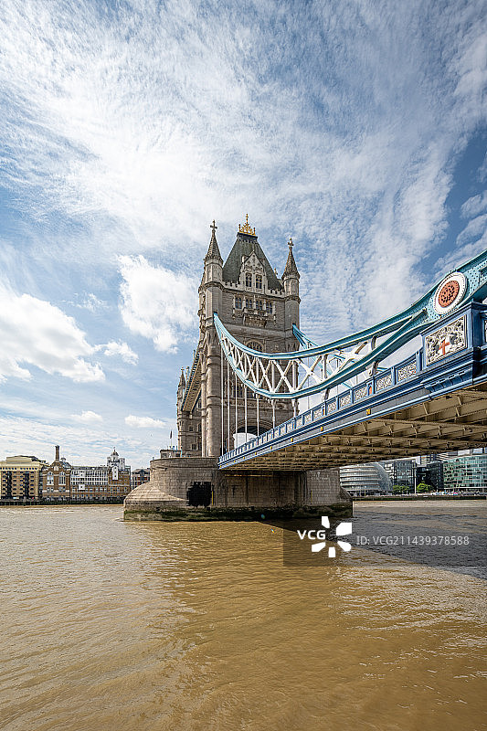 英国伦敦塔桥和碎片大厦在泰晤士河图片素材