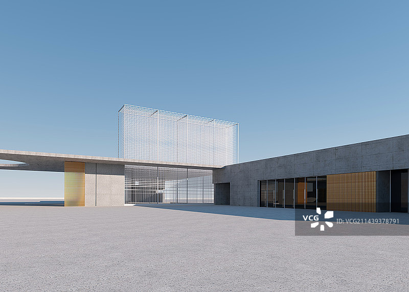 "三维渲染城市广场建筑 三维建筑广场"图片素材