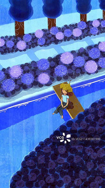 夜半——节气插画图片素材