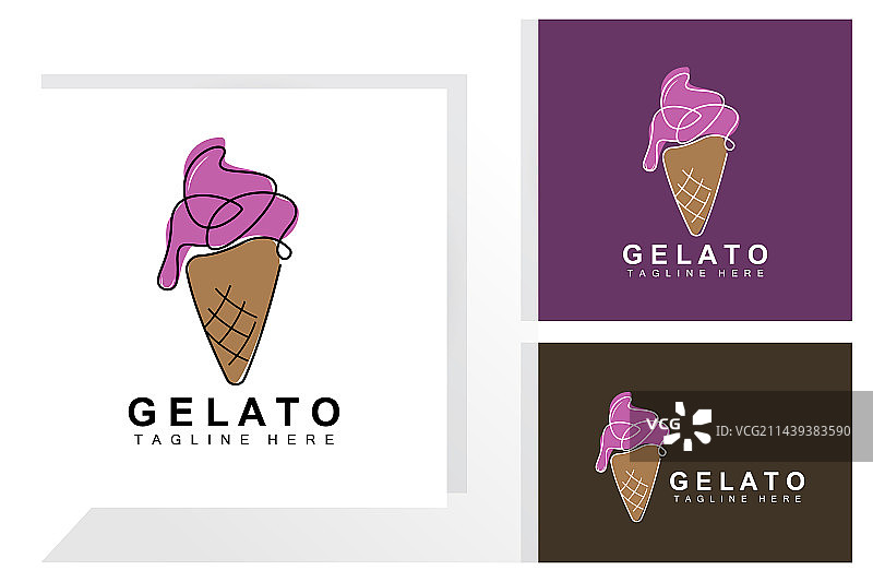 冰淇淋意式冰淇淋甜品logo设计图片素材