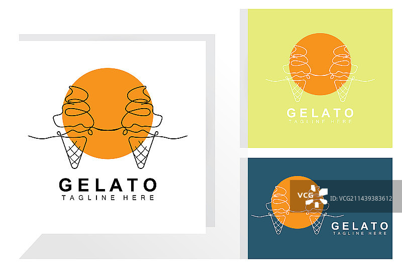冰淇淋意式冰淇淋甜品logo设计图片素材