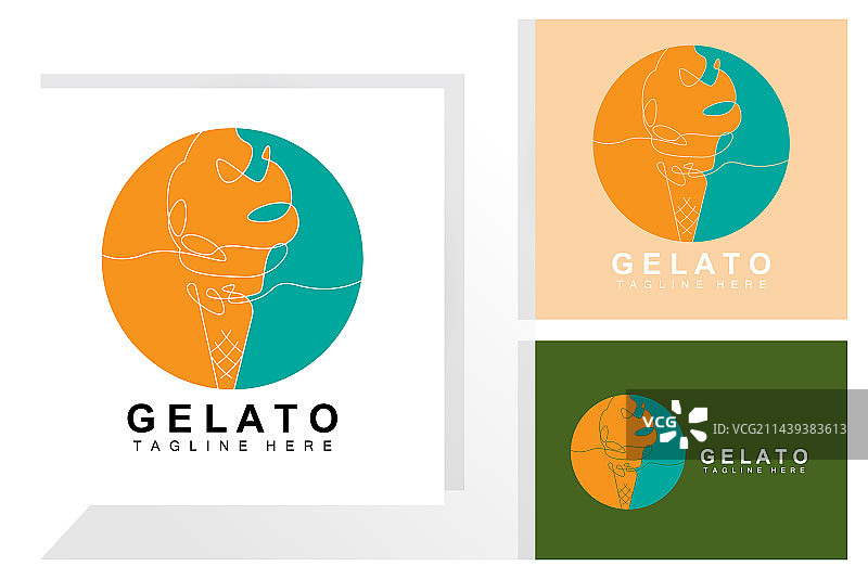 冰淇淋意式冰淇淋甜品logo设计图片素材