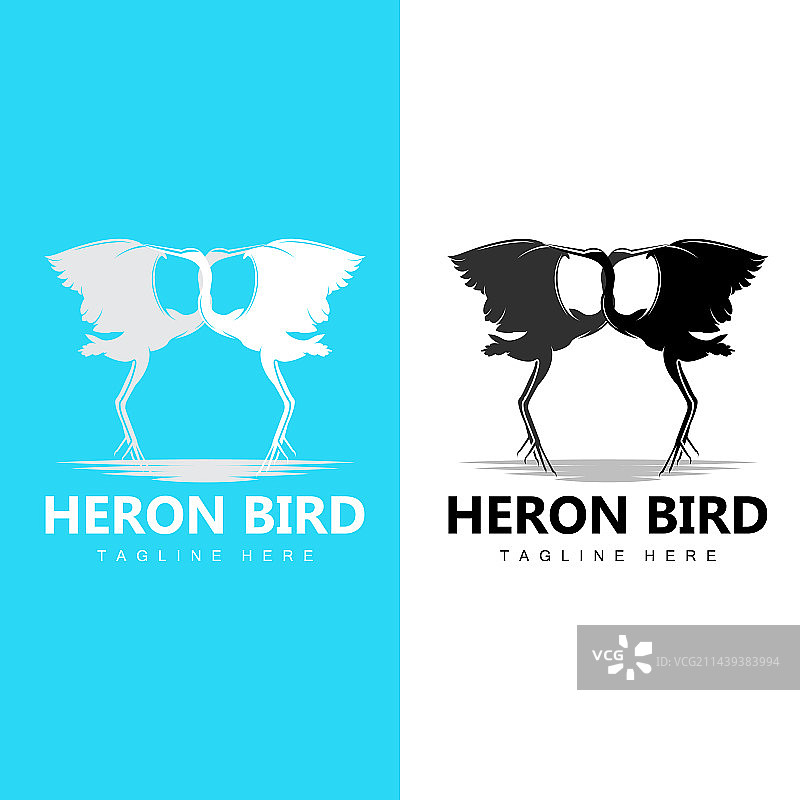 鸟类苍鹭鹳标志设计图片素材