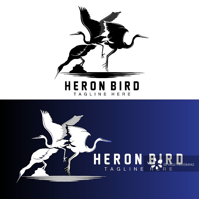 鸟类苍鹭鹳标志设计图片素材